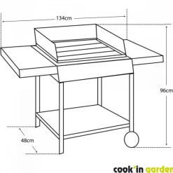 Barbecue charbon - surface de cuisson 60 x 38 cm - Easy 60 COOK IN GARDEN