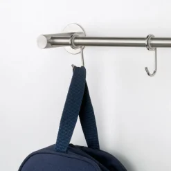 Barre adhésive en acier inoxydable avec 5 crochets Supra - pour cuisine EMUCA
