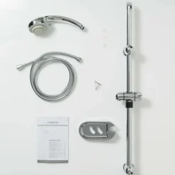 Barre de douche avec douchette 7 jets - chromé - Fresh SCHÜTTE