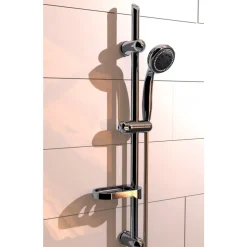 Barre de douche avec douchette 7 jets - chromé - Fresh SCHÜTTE