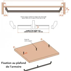 Barre de penderie Excessories en aluminium brun métallisé - 30 x 15 mm SALICE