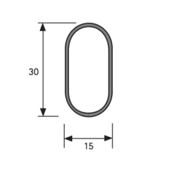 Barre de penderie ovale - 30 x 15 mm - longueur 3 m DUVAL