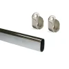 Barres de penderie ovales 30 x 15mm - avec supports - kit 2 barres EMUCA