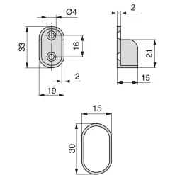 Barres de penderie ovales 30 x 15mm - avec supports - kit 2 barres EMUCA