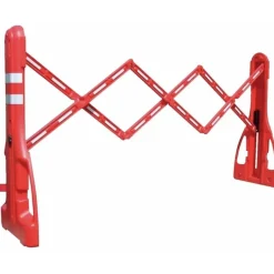 Barrière de chantier extensible 230 cm en plastique rouge VISO