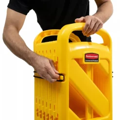 Barrière mobile extensible - 4 m dépliée - signalisation - sécurité RUBBERMAID