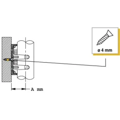 Base pour clips de fixation 202 - distance 24 mm CAMAR