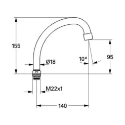 Bec de lavabo - tubulure orientable - mâle GROHE