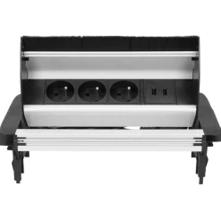 Bloc multiprises escamotable anti-poussière avec prise USB Orno