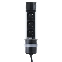 Bloc 3 prises escamotable - 2P+T + 2 ports USB GTV