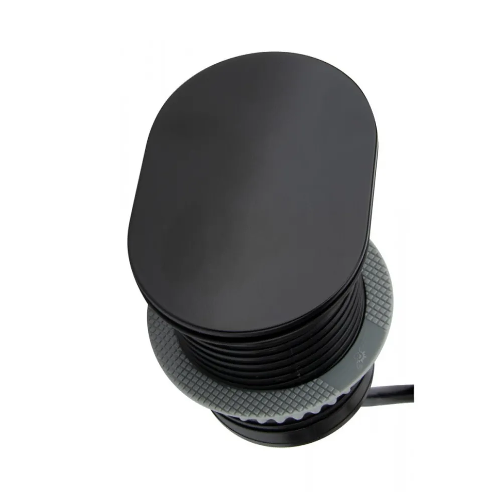 Bloc prise Slidy avec cache coulissant noir SYNERCIA