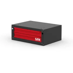 Bloc établi 2 tiroirs de 75 mm - rouge et noir - ETAB-BT75 SAM OUTILLAGE