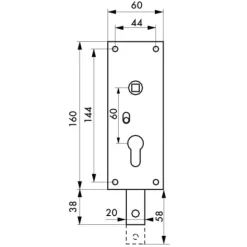 Boitier vertical de porte de garage basculante pour cylindre européen FTH THIRARD