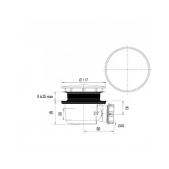 Bonde de douche - diamètre 90mm - extra-plate - minime VALENTIN