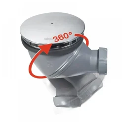 Bonde de douche - James - à sortie orientable 360°/ diamètre 90mm WIRQUIN PRO