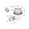 Bonde de douche 90 mm avec capot ABS chromé - sortie horizontale NICOLL