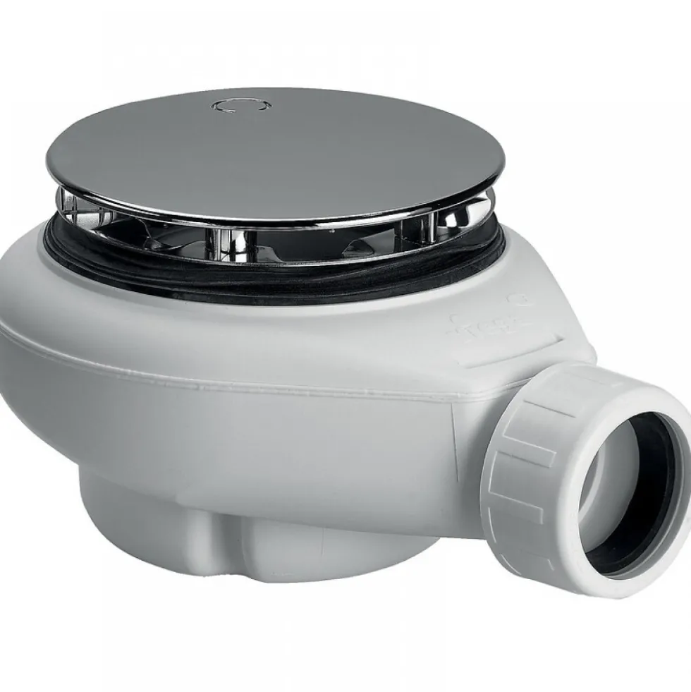 Bonde de douche 90 mm capot chromé - sortie horizontale - Tempoplex VIEGA