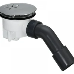 Bonde de douche 90 mm - coude de sortie à 45° - capot chromé - Tempoplex VIEGA