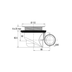 Bonde de douche 90 mm à sortie orientable 180° - sans capot - La Goulue VALENTIN