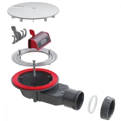 Bonde de douche pour receveur extra-plat - sortie horizontale - Slim + WIRQUIN PRO