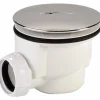 Bonde de douche PVC 60 mm avec capot ABS chromé - sortie horizontale NICOLL