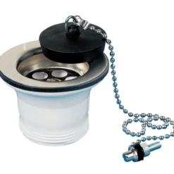 Bonde d'évier diamètre 50 mm à bouchon noir VALENTIN