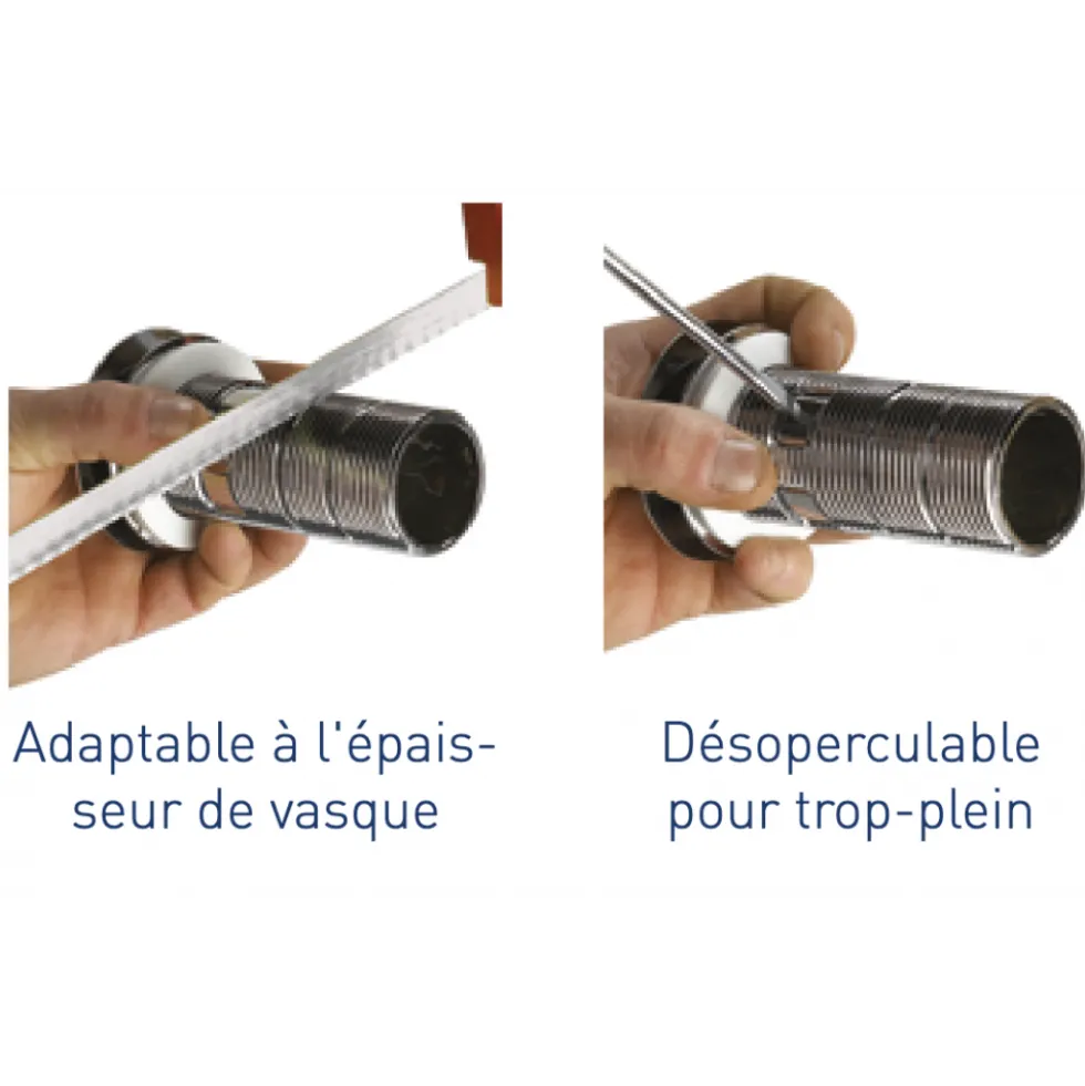 Bonde universelle à écoulement libre recoupable pour lavabo VALENTIN