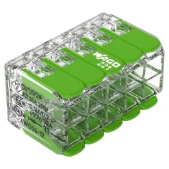 Borne de connexion universelle à leviers 10x4mm² - boîte de 15 - Green 221-430 WAGO