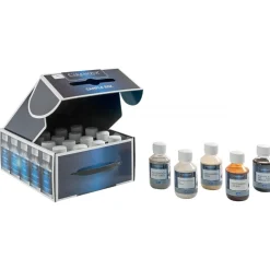 Boîte de 16 échantillons de 100 ml de teinte à bois AQUASTAIN CIRANOVA