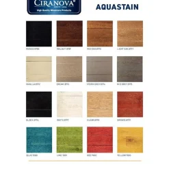 Boîte de 16 échantillons de 100 ml de teinte à bois AQUASTAIN CIRANOVA