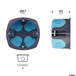 Boîte d'encastrement multimatériaux - 1 poste - 67/40 - lot de 5 - Stopair DEBFLEX