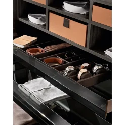Boîte de rangement en simili-cuir moka multi-compartiments Excessories SALICE