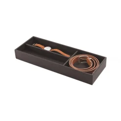 Boîte de rangement en simili-cuir moka multi-compartiments Excessories SALICE