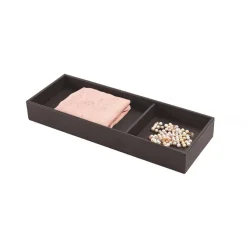 Boîte de rangement en simili-cuir moka multi-compartiments Excessories SALICE