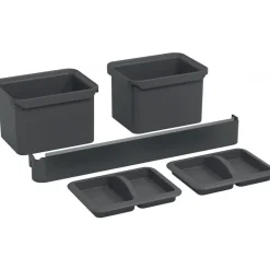 2 boîtes de rangement avec couvercles et support pour rail K-Line Side KESSEBÖHMER