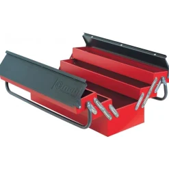 Boîtes à outils métallique avec 5 compartiments - rouge et noir MOB