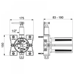 Boîtier d'encastrement étanche 778BOX pour urinoir Tempoflux DELABIE