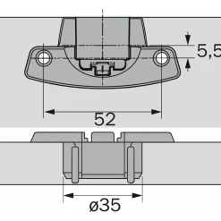 Boîtier à visser pour charnières 180°,230° Sélekta Pro 2000 HETTICH