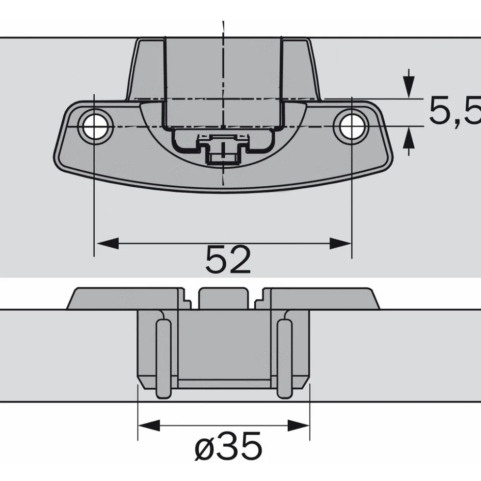 Boîtier à visser pour charnières 180°,230° Sélekta Pro 2000 HETTICH