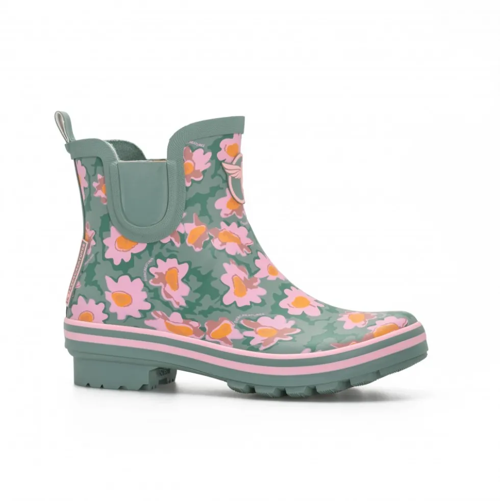 Bottine de pluie Daisies - vert ROUCHETTE