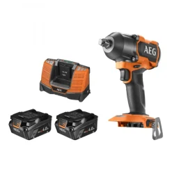 Boulonneuse à chocs Brushless 18V + 2 batteries 4Ah + coffret - BSS18MTF12BL-402C AEG Powertools