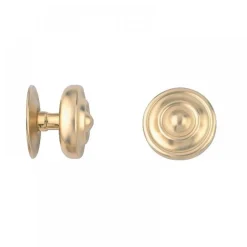 Bouton central - pour porte - laiton poli - 80 mm - tige chaînette DEVISMES