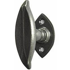 Bouton de fenêtre sur platine - vieux fer - Ligne Végétale - reconditionné BOUVET
