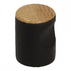 Bouton de meuble en bois à encoche CS 22671 - Noir et bois verni Interges
