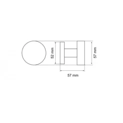 Bouton de porte centré fixe forme disque - Ø 57 mm - nickel satiné KARCHER DESIGN