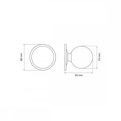 Bouton de porte rond en inox - centré - diamètre 74 mm - série EK350 KARCHER DESIGN