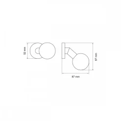 Bouton de porte rond en inox décentré - diamètre 55 mm - série EK300G KARCHER DESIGN