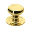 Bouton de porte rond en laiton poli verni CADAP