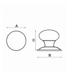 Bouton de porte rond en laiton poli verni CADAP