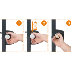 Bouton double - sécurité pour portillon de piscine - Kidloc LOCINOX